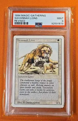 1994 Magic The Gathering Revised 3rd EDITION SAVANNAH LIONS PSA 9 White ⚪ - Image 1