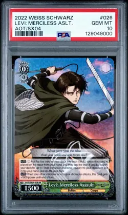 Weiss Schwarz Levi: Merciless Assault AOT/SX04-026 RR - PSA 10 - Image 1