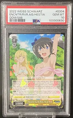Weiss Schwarz DanMachi Encounter by the River, Ais & Hestia DDM/S88-E004R PSA 10 - Image 1