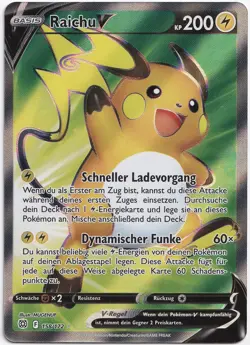 Pokemon Raichu V Full Art Strahlende Sterne 158/172 NM Deutsch - Image 1