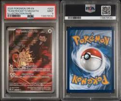 2025 Pokemon SV Destined Rivals DRI EN Team Rocket's Meowth #203/182 PSA 9 - Image 3