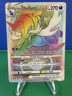 Pokemon TCG Hisuian Samurott VSTAR 197/189 Astral Radiance Rainbow Card - NM - Image 1