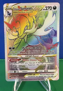 Pokemon TCG Hisuian Samurott VSTAR 197/189 Astral Radiance Rainbow Card - NM - Image 2