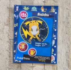 1999 Burger King Pokemon Master Trainer Collection Raichu #26 Pokemon Card - Image 2