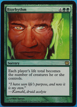 Biorhythm FOIL 9th Edition HEAVILY PLD Green Rare MTG CARD (ID# 498647) ABUGames - Image 1