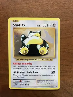 Pokemon TCG Snorlax XY179 Holo Promo Card Black Star Promos, Near Mint Condition - Image 1
