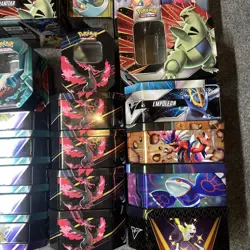 Pokemon TCG Assorted Empty Storage Tins Lot Of 33 2011 to 2024 No Cards *EMPTY - Image 3