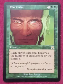 Magic The Gathering ONSLAUGHT BIORHYTHM green card MTG - Image 1