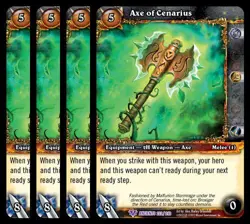 4x Axe of Cenarius War of the Ancients Epic 222 World Warcraft WoW TCG Card Game - Image 1