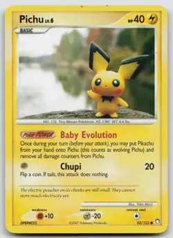 Pokemon Card Pichu Common Mysterious Treasures 93/123 - Image 1
