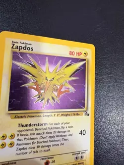 Pokemon WOTC 1999 Fossil Base Set Zapdos Rare HOLO Vintage Pokemon Card NM - Image 2