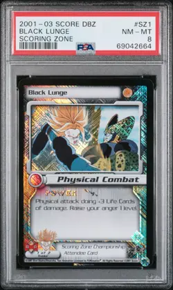 PSA 8 Black Lunge SZ1 Scoring Zone Uber Rare Dragon Ball Z DBZ Promo Card Score - Image 1