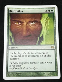 Magic the Gathering MTG Biorhythm Green Core Set 9th Edition Rare - Image 1