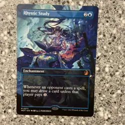 MTG Rhystic Study #0071 Anime Borderless Mythic Wilds of Eldraine: ET (WOT) - Image 1