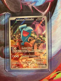 Pokemon TCG Team Rockets Wobbuffet 203 Pokemon Center ETB Destined Rivals Promo - Image 1