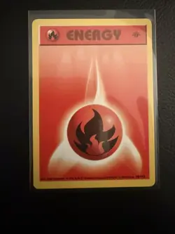 Pokemon - Fire Energy 1st Edition Base Set (Shadowless) 98/102 NM - Image 1