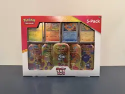 Pokemon Scarlet & Violet - 151 (5-Pack) Mini Tins w/ 4 Promos Costco Bundle - Image 1