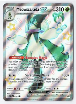 Meowscarada ex 078 - Pokemon Scarlet & Violet Promo Shiny Full Art Holo Foil NM - Image 1