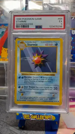 Pokemon tcg PSA 5 Starmie 64/102 Base Set 1999 shadowless Excellent - Image 1