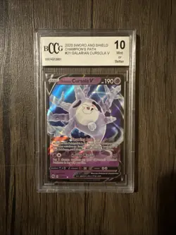 Pokemon TCG Galarian Cursola V Champions Path Holo BCCG 10 Rare #21 021/073 - Image 1