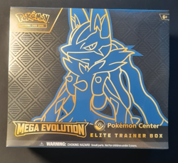 Pokemon Mega Evolution Pokemon Center ETB Lucario New Sealed Trainer Box In Hand - Image 1