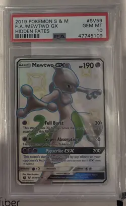 PSA 10 Mewtwo GX SV59/SV94 Hidden Fates Shiny Vault Pokemon 2019 - Image 1