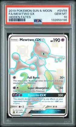 PSA 10 Mewtwo GX SV59/SV94 Hidden Fates Shiny Vault Pokemon 2019 - Image 1