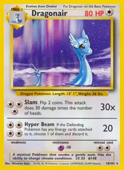 Dragonair - 18/102 - Pokemon Base Set Unlimited Rare Card WOTC HP - Image 1