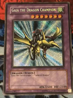 Yu-Gi-Oh! TCG Gaia The Dragon Champion LOB-125 Unlimited Secret Rare MP - Image 1
