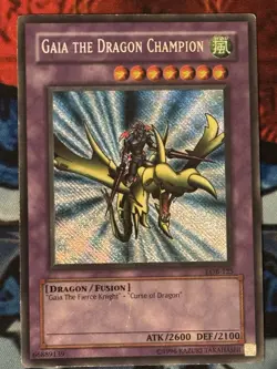 Yu-Gi-Oh! TCG Gaia The Dragon Champion LOB-125 Unlimited Secret Rare MP - Image 2