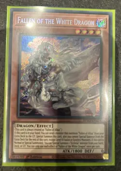 YUGIOH 1st Ed BPRO-EN024 SECRET RARE FALLEN OF THE WHITE DRAGON - Image 1