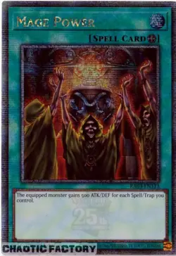 YUGIOH RA03-EN113 Mage Power Quarter Century Secret Rare 1st Edition NM - Image 1