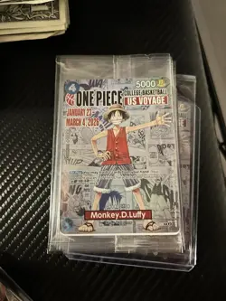 One Piece Monkey D. Luffy US Voyage College Basketball Card Rutgers P-055 - Image 1