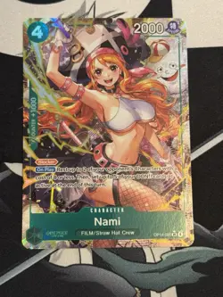English One Piece TCG Nami Alternate Art OP14-031 The Azure Sea's Seven Foil NM - Image 2