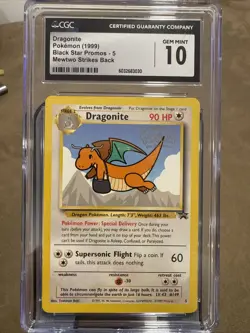CGC 10 GEM MINT Dragonite Kids WB First Movie Black Star Promo #5 Pokemon - Image 1