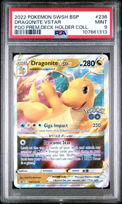2022 POKEMON SWSH BLACK STAR PROMO 236 DRAGONITE VSTAR PSA 9 - Image 1