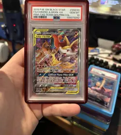 2019 POKEMON SM BLACK STAR PROMO #SM230 FULL ART/CHARIZARD & BRAIXEN GX PSA 10 - Image 1