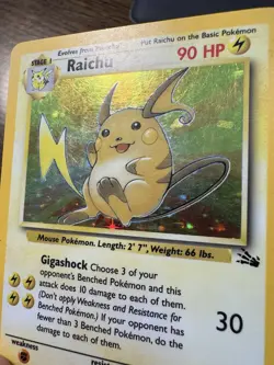 Raichu - 14/62 - Pokemon Fossil Unlimited Holo Rare Card WOTC MP-HP - Image 4