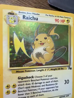 Raichu - 14/62 - Pokemon Fossil Unlimited Holo Rare Card WOTC MP-HP - Image 5