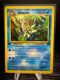 Omastar 40/62 Fossil 1st Edition WOTC 1999 Pokemon TCG Card NM - Image 1