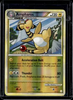 2010 Pokemon HeartGold & SoulSilver Ampharos Reverse Holo #14/123 - Image 1