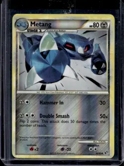 2010 Pokemon HeartGold & SoulSilver Undaunted Metang Reverse Holo #30/90 - Image 1