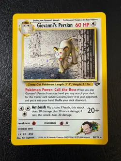 Pokemon Gym Challenge Giovanni's Persian Rare HOLO Vintage Pokemon Card NM - Image 1