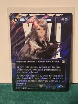 MTG English Jill, Shiva's Dominant (Borderless) (Surge Foil) NM Foil - Image 1
