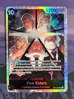 Five Elders SR One Piece OP13-082 Carrying On His Will Foil Card Near Mint NM - Image 1
