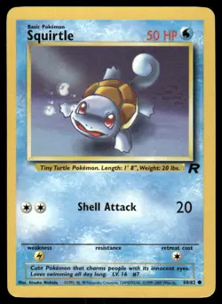 Pokemon Cards Squirtle 68/82 UNLIMITED Team Rocket WOTC Common NM - Image 1