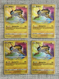 Raikou 050/185 Amazing Rare - Lot of 4 Cards - Pokemon TCG Vivid Voltage - NM - Image 1