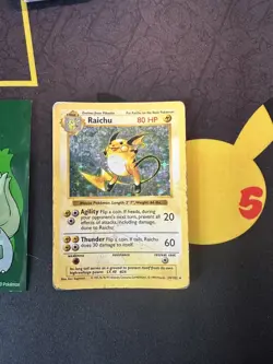 Pokemon Card Raichu Base Set 14/102 Holo Shadowless Holo Rare 030🔥MP HP +🔥 - Image 1