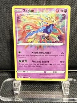 Zacian 082/185 SWSH04: Vivid Voltage Amazing Rare Pokemon TCG Card NM - Image 1