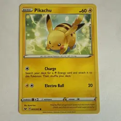 Pokemon Pikachu TCG Sword & Shield Base Set 065/202, Regular Common Card - Image 1